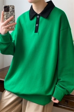 春装潮休闲纯色衬衫2023新品学生撞色卫衣男女WY3672-P65控价88，男装卫衣，电商A441-1