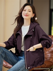 2025年秋季连帽休闲短外套，女装短外套，文熹诺