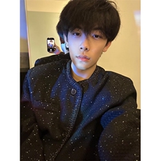 1506/QW0930/P72春秋小香风外套男士韩版潮流时髦亮丝痞帅气质，女装短外套，星座1506