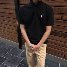 美式索罗娜小马刺绣polo衫珠地棉宽松百搭基础打底衫T恤POL06P55，男装T恤，电商D256-3(原A064-3)