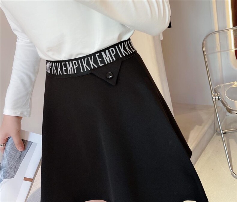 拉绒松紧腰摆裙，其它，秀禾