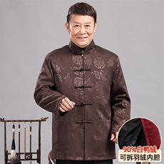 常货风唐装可脱卸羽绒服90白鸭绒中老年冬羽绒服唐装外套，男装羽绒服，钱塘723