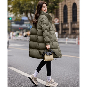 立领羽绒服女中长款2023年冬季新款经典时尚气质百搭连帽保暖外套图片