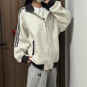 抖音得物高品质 美式高街重磅结构设计拼接织带立领卫衣外套 CM42图片