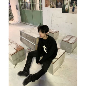 美式圆领毛衣男慵懒风休闲针织衫M5211-P55图片