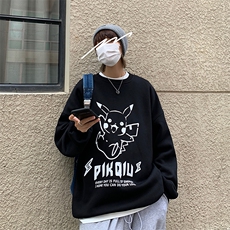 S6078-P28加绒款-P33秋季圆领卫衣男大码韩版宽松长袖外套，男装卫衣，电商A040