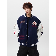 JKDD009-常规特P68加棉特P80潮牌毛巾绣夹棉棒球服外套夹克棉衣，男装夹克，星座712A-1