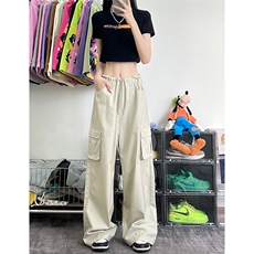 美式复古中腰多口袋工装裤女宽松直筒休闲裤XZ211-1-K2340-P60，男装工装外套，星座211-1