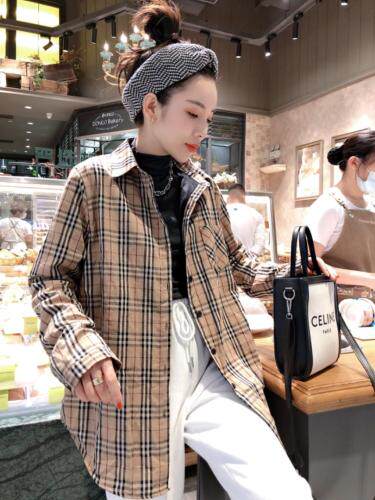 加绒格子衬衣，女装，一杭