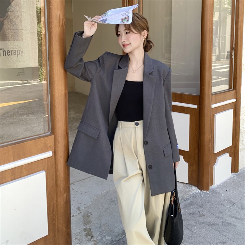210-3283-P145-k208韩版灰色休闲西装2025年秋季,女装西装,浙宝210（原浙宝191）
