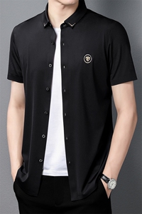 Z22103夏季青年2022男式薄款短袖无痕衬衣修身休闲透气衬衫P70图片