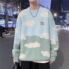 毛衣男潮牌圆领青少年宽松学生线衣春秋季小清新针织毛衫5053-p40，男装针织衫/毛衣，星座1008-2