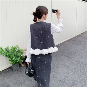 新款  小香风马甲半身裙三件套5545P205K328图片
