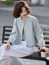 2026春装新款简约时髦风尚短款皮衣外套，女装皮衣，魅丽静蓝