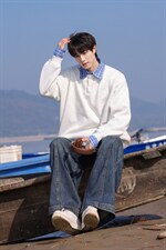 可二开衬衫领卫衣大码M-5XL表面棉底部聚酯纤维78010P58，男装衬衫，星座227-7