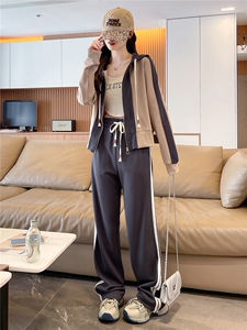 休闲运动女夏季2026新款气质减龄高级感短袖卫衣阔腿裤图片