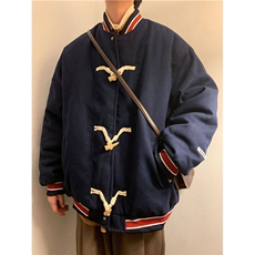 牛角扣棉衣外套男秋冬季港风宽松潮牌休闲百搭棉服6576P80，男装棉衣，星座410-2