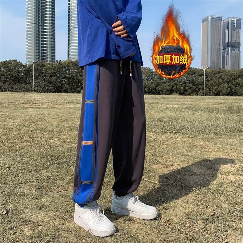 218-1-P30-B159新款时尚休闲潮男百搭卫裤常规款加绒款,男装休闲裤,四季星座218-1