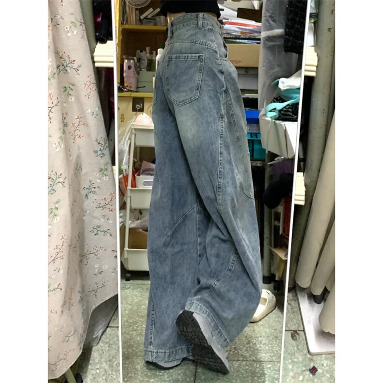 【现货】破洞牛仔裤男女款高街风弯刀裤P41Y9056,男装牛仔裤,星座1112-1