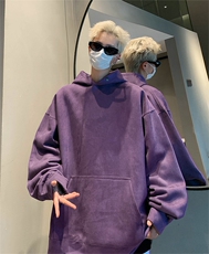 抖音得物重磅420克高品质二开麂皮绒连帽卫衣宽松外套JP001特P33，男装卫衣，电商A486