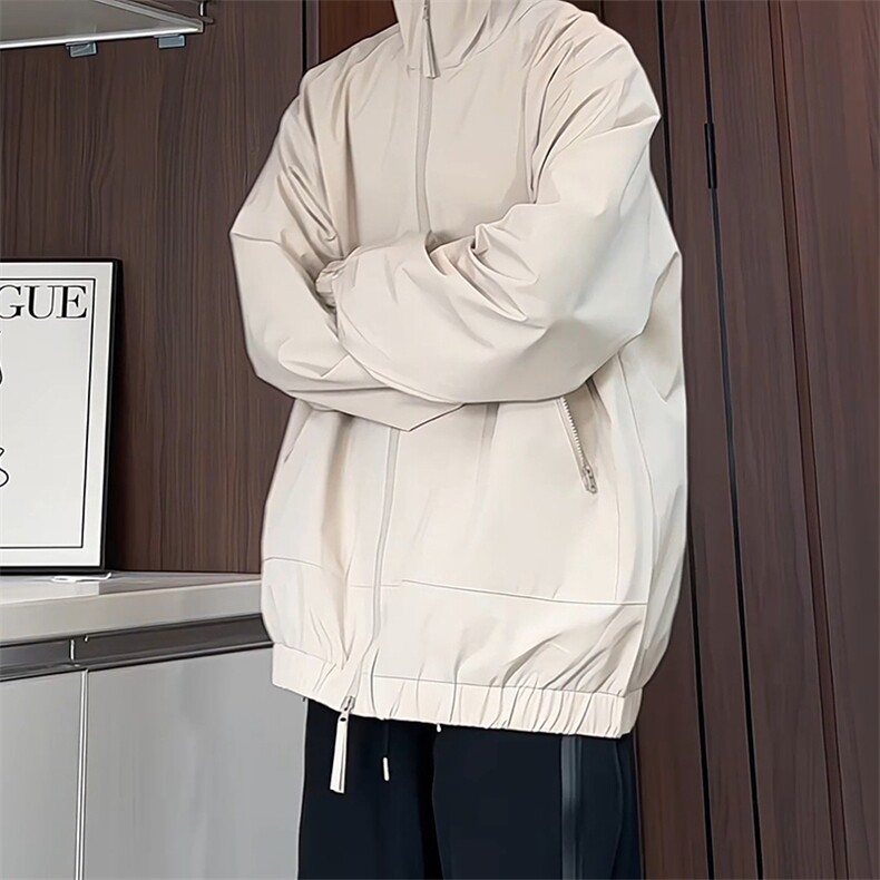 JK9080/P60春装新款防水冲锋衣休闲夹克男高街百搭宽松设计感外套,男装夹克,电商A141