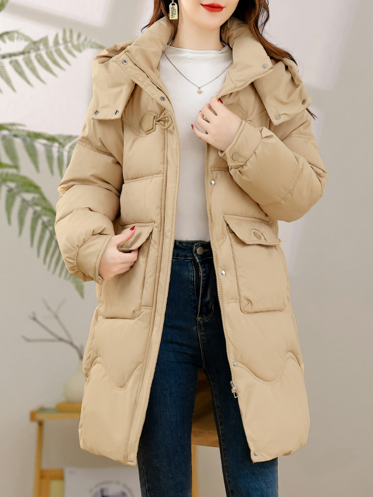 2024年冬季新款通勤舒适简约大方保暖羽绒棉服,女装棉衣/棉服,多彩