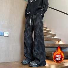 冬季加绒扎染vibe极简抽绳日常百搭款休闲裤5D2136-TP4588，男装卫衣，电商A102
