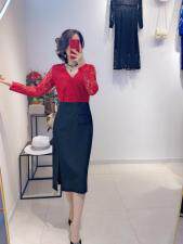 春款蕾丝拼接连衣裙，女装连衣裙，珀莎