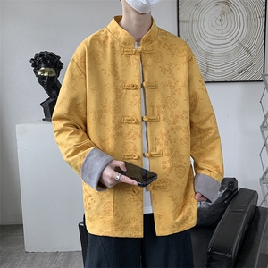 男士外套麂皮绒印花夹克盘扣立领唐装风 XZ1512-2507-P85图片