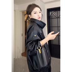 现货网络截图（伯明翰黑武士）定制版高级感皮外套JK78095特P118，女装短外套，星座226-2