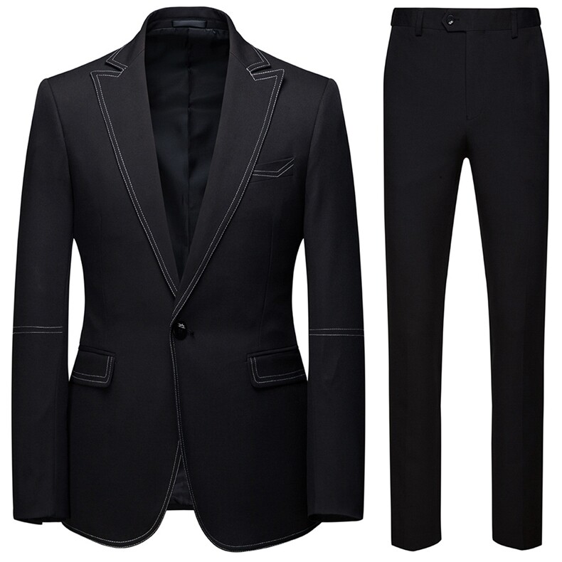 精品19新款欧美休闲西服2件套新郎伴郎婚礼两粒扣XF123P185,男装西服套装,星座1812