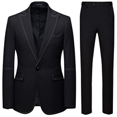 精品19新款欧美休闲西服2件套新郎伴郎婚礼两粒扣XF123P185，男装西服套装，星座1812