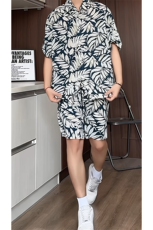 1短袖衬衫男+短裤男套装男聚酯纤维M-5XL大码TZ78707P50控98，男装牛仔裤，星座226-2