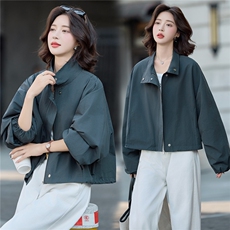 爆《现货2025秋季新款时尚休闲抽绳拉链立领洋气外套》,女装短外套,欧米莱, 爆《现货2025秋季新款时尚休闲抽绳拉链立领洋气外套》,女装短外套,欧米莱,