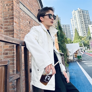 秋季新款不规则斜排扣拉链翻领夹克小众设计高级感外套JK11-P68图片