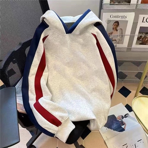 【有货】FB00HH-常规特P45 加绒特P55 拼接条纹卫衣男女连帽外套图片