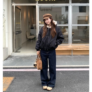 潮座山雕毛绒连帽棉服男女2025冬季美式cleanfit设计感加厚棉衣图片