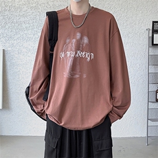 C010P28秋季港风潮流宽松长袖t恤打底衫男，男装T恤，星座1204-3