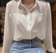 新款洋气时尚仿料气质衬衫，女装衬衫，L·H·X