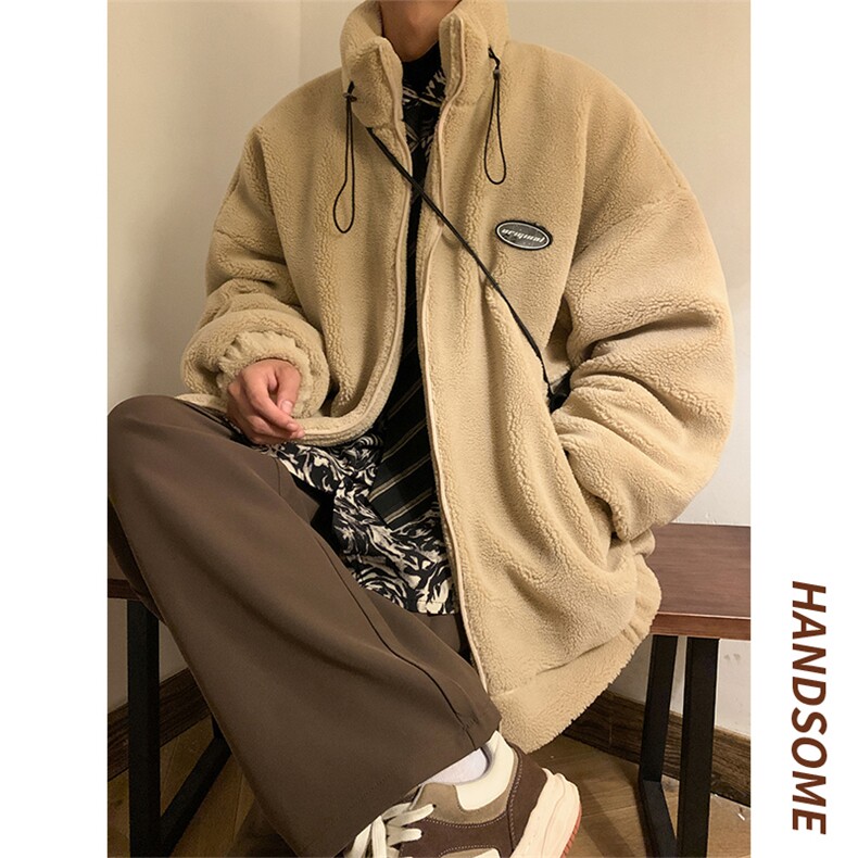 冬季羊羔毛棉衣男保暖加厚立领棉服外套102P110,男装棉衣,电商A309