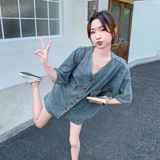 现货~~！！薄款牛仔套装懒人穿搭P135188，女装套装/套裙，2C262