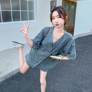 现货~~！！薄款牛仔套装懒人穿搭P135 188图片