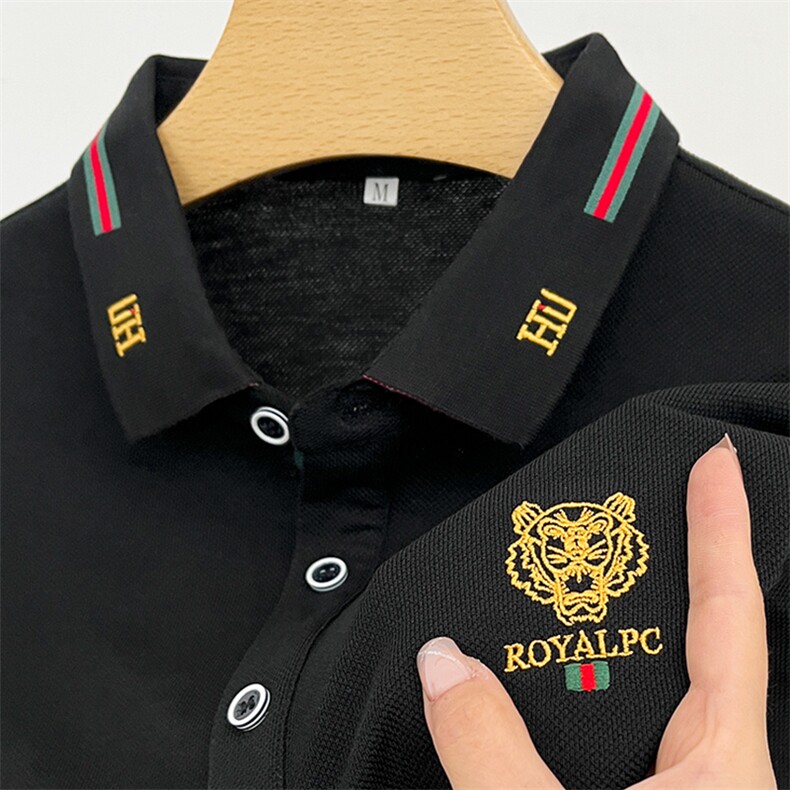 男士短袖T恤保罗polo衫2023夏季新款中年休闲男装半袖翻领体恤衫,男装Polo衫,电商B212（原钱塘6029）