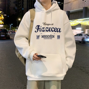 CM122卫衣男新款休闲美式外套宽松重磅纯棉大码长袖帽衫图片