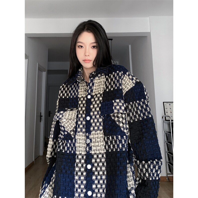 小香风男女同款加厚衬衣时尚潮衬衫228-11057-P52,男装衬衫,星座228-1
