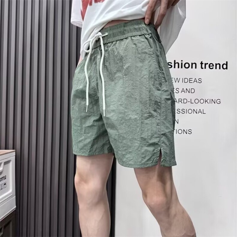纯色休闲短裤男士夏季冰丝薄款速干潮牌宽松简约百搭三四分短裤子,男装牛仔裤,星座506A