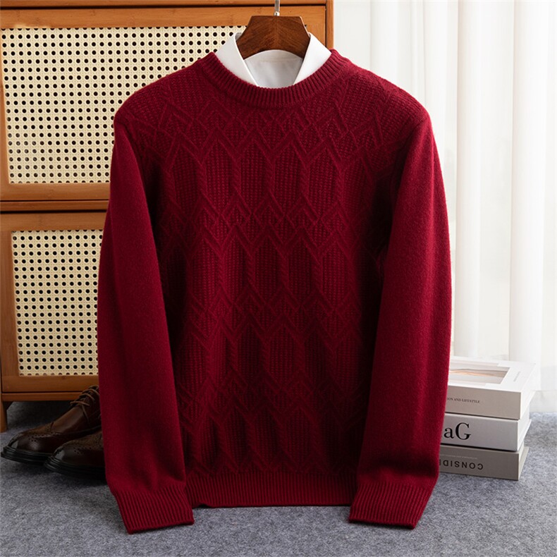 男士秋冬季新款舒适时尚休闲半高领纯色套头羊毛衫，男装羊毛衫，赛冬羊绒