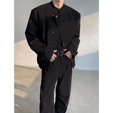 W11045-P78网图现货春新中式立领西服外套解构斜门襟设计感夹克，男装夹克，星座1608