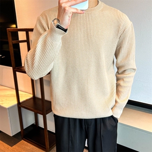 咖啡色男秋冬毛衣针织衫圆领轻熟风 MY6004-P47图片