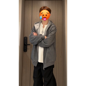 秋季复古休闲卫衣男女宽松休闲百搭高级感长袖上衣W4701-特价P50图片